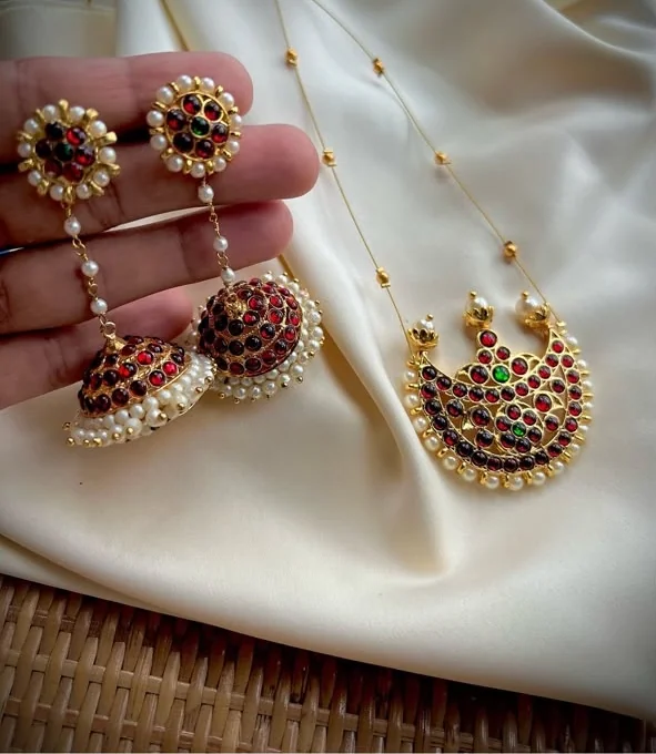 Jhumka & Half-Moon Necklace Set