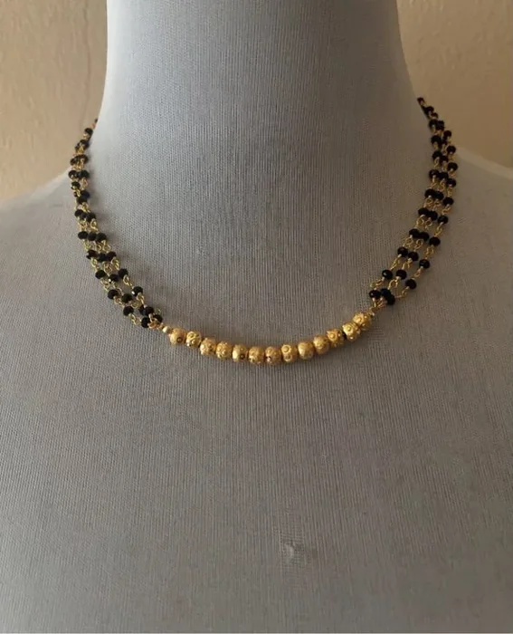 Tiny Black Beads Necklace